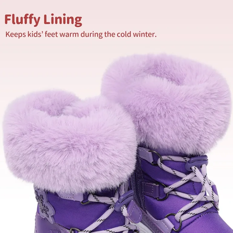 Kids Non-Slip Fur Lined Snow Boots