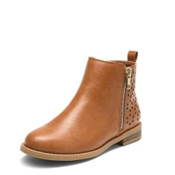 Kids Side Zipper Low Heel Ankle Boots