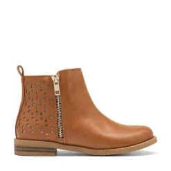 Kids Side Zipper Low Heel Ankle Boots