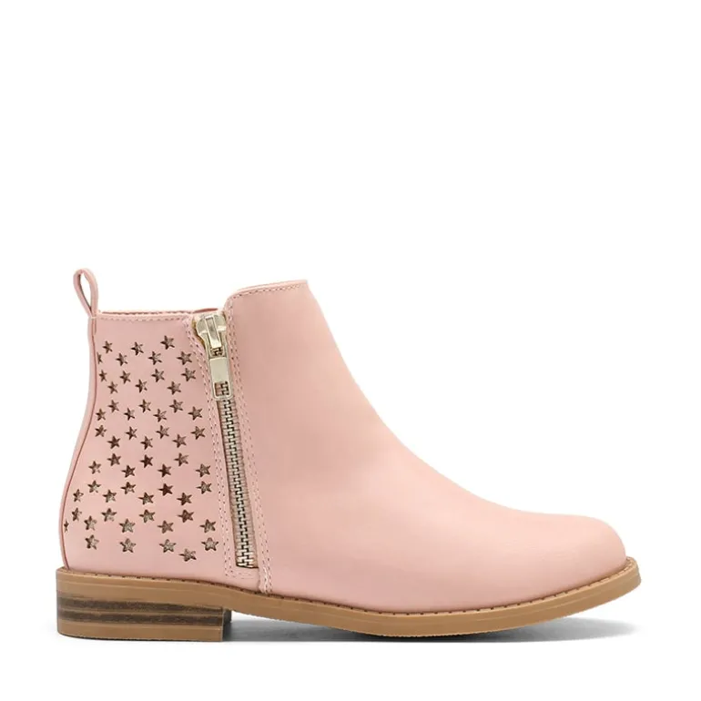 Kids Side Zipper Low Heel Ankle Boots