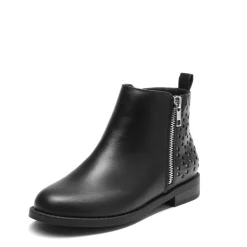 Kids Side Zipper Low Heel Ankle Boots