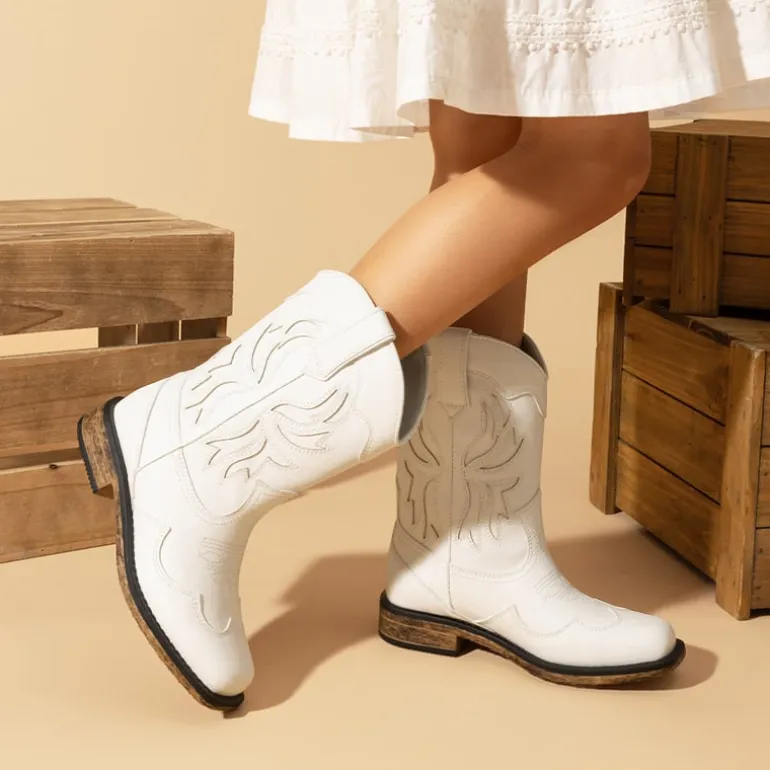 Kids’ Slip-On Roomy Toe Cowboy Boots
