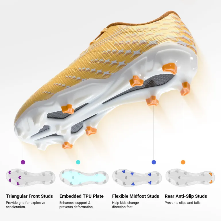 Kids’ Soccer Cleats with Three-Zone Studs