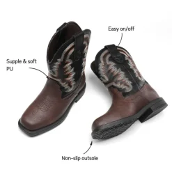 Kids Square-Toe Western Cowboy Boots