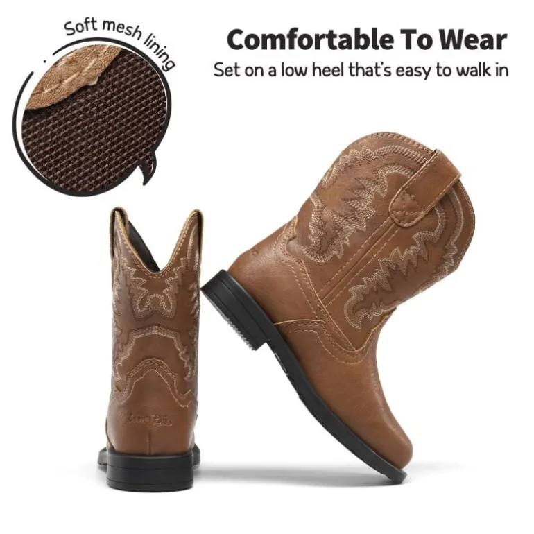 Kids Square-Toe Western Cowboy Boots