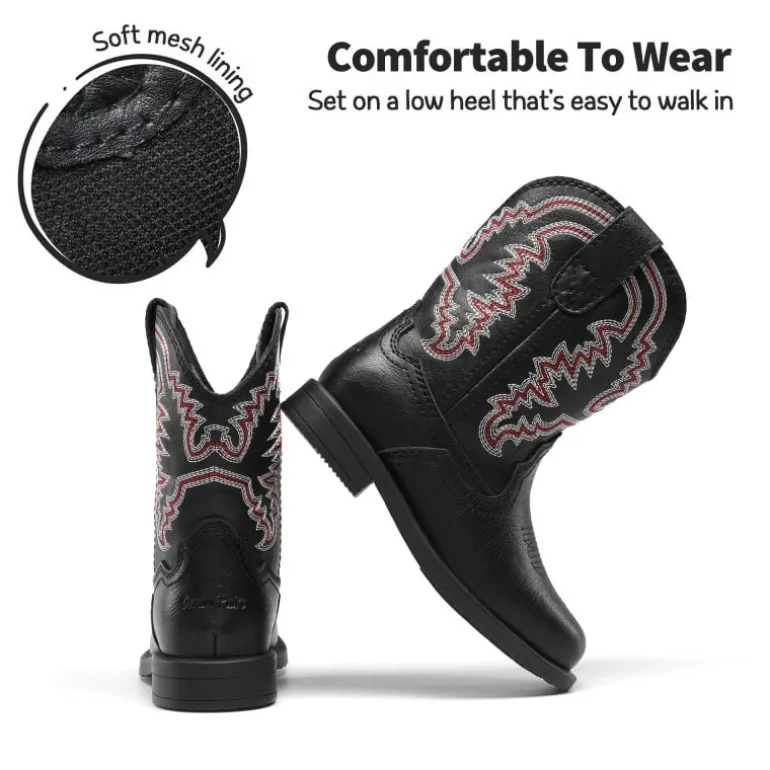 Kids Square-Toe Western Cowboy Boots