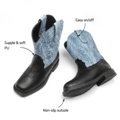 Kids Square-Toe Western Cowboy Boots