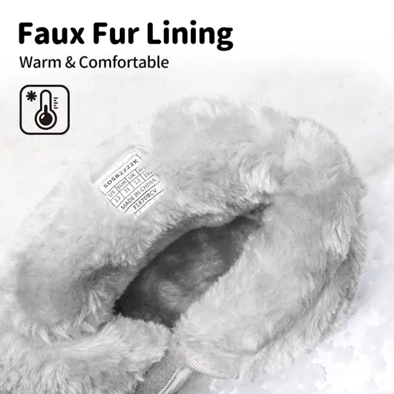 Kids Waterproof Faux Fur Snow Boots