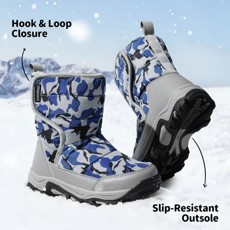 Kids Waterproof Faux Fur Snow Boots