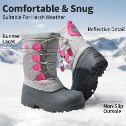 Kids Waterproof Shell Bottom Snow Boots
