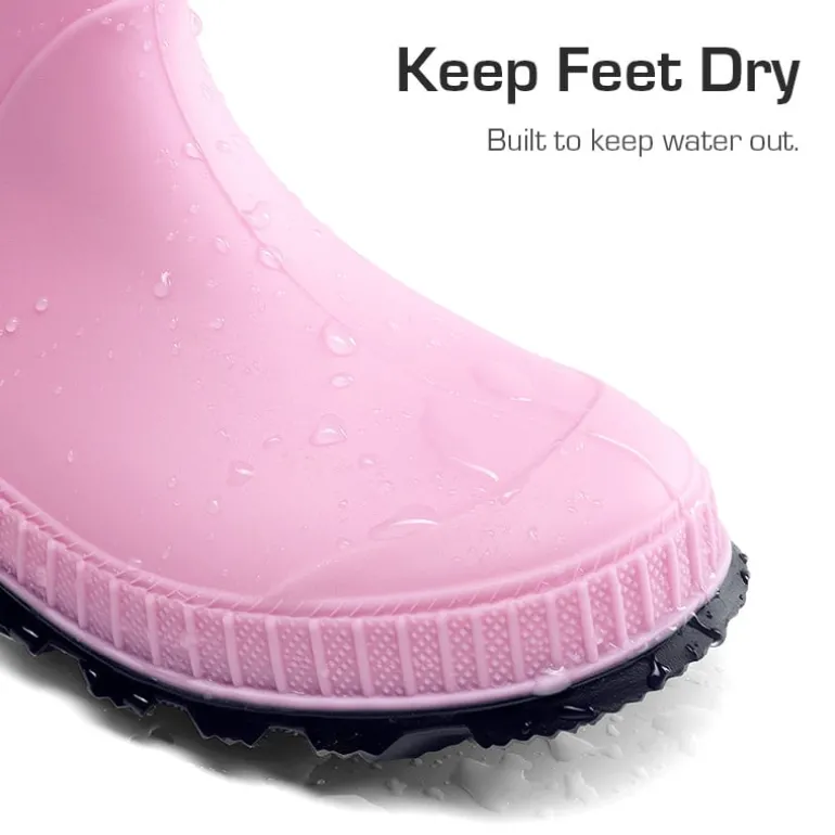 Kids’ Waterproof Slip-On Rain Boots