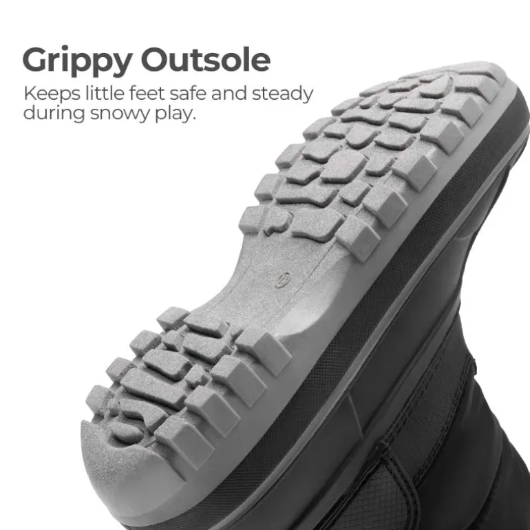 Kids’ Waterproof Slip-On Winter Snow Boots