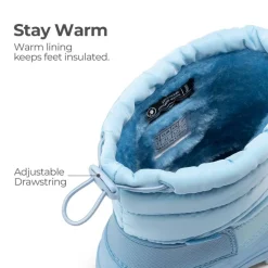 Kids’ Waterproof Slip-On Winter Snow Boots