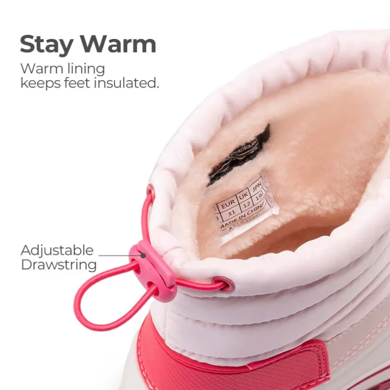 Kids’ Waterproof Slip-On Winter Snow Boots