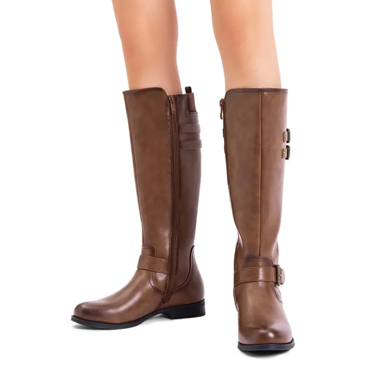 Knee High Buckle Riding Boots