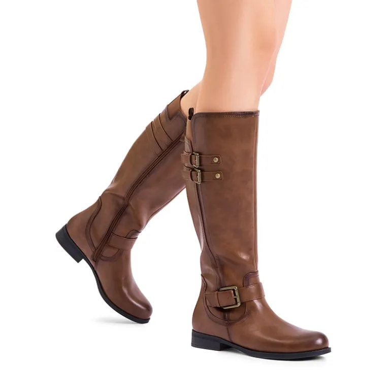 Knee High Buckle Riding Boots
