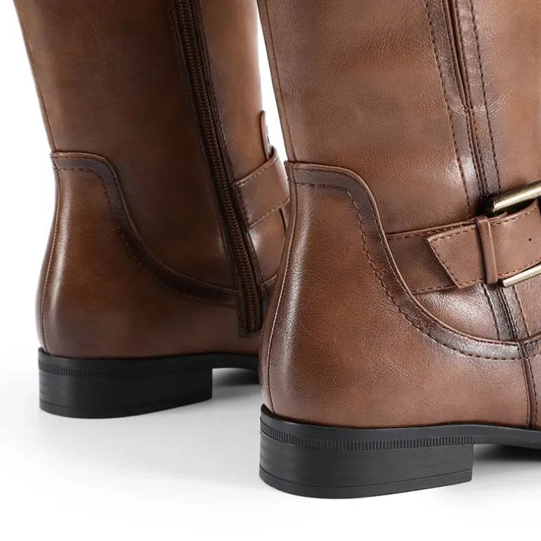 Knee High Buckle Riding Boots