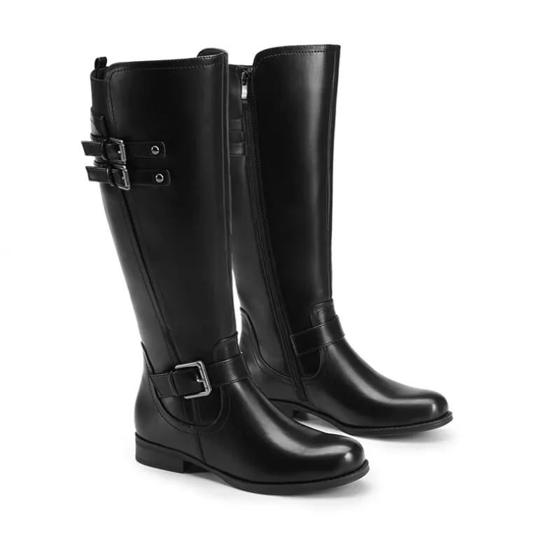 Knee High Buckle Riding Boots