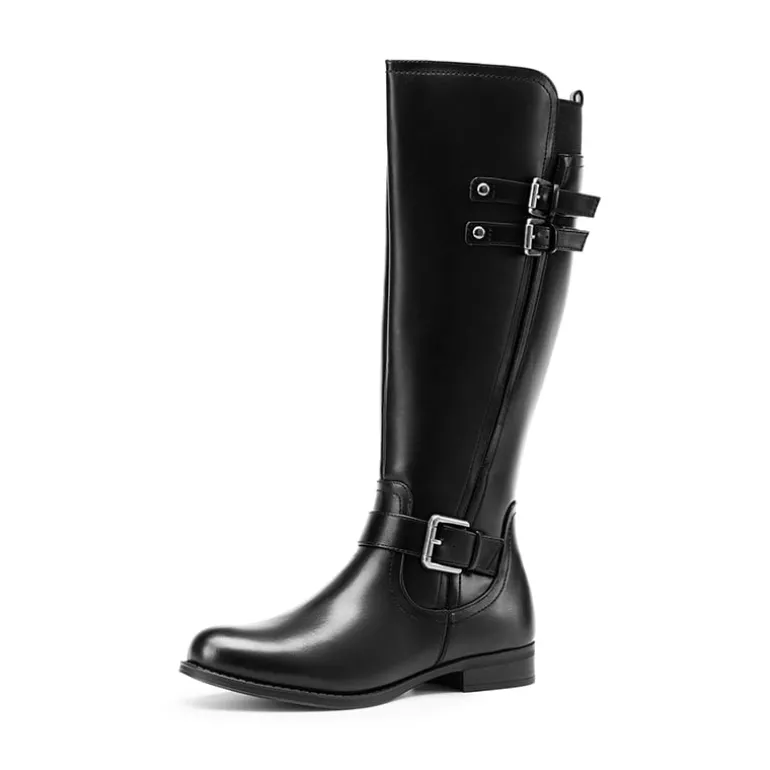 Knee High Buckle Riding Boots