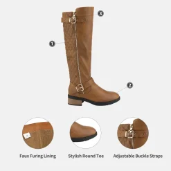 Knee High Winter Boots with Faux