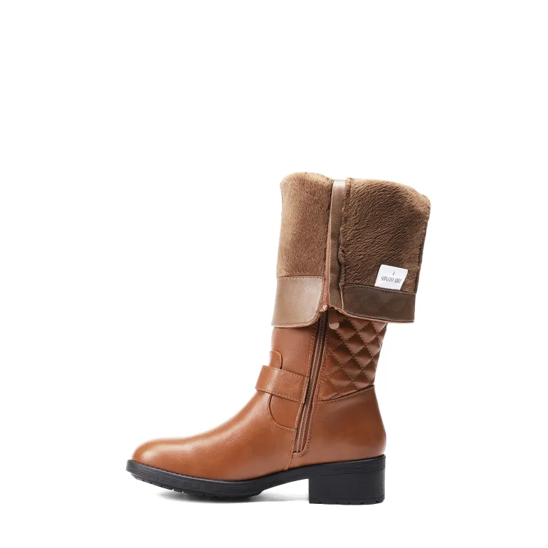 Knee High Winter Boots with Faux