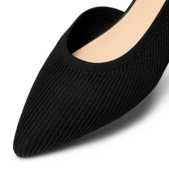 Knit Pointed Toe Ankle Strap Flats