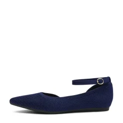 Knit Pointed Toe Ankle Strap Flats