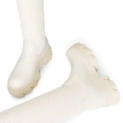 Knitted Lug Sole Over-The-Knee Boots