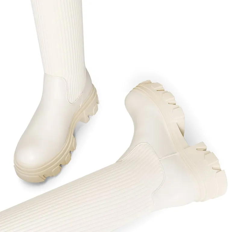 Knitted Lug Sole Over-The-Knee Boots
