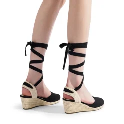 Lace Up Espadrilles Wedge Sandals