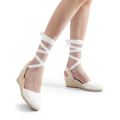 Lace Up Espadrilles Wedge Sandals