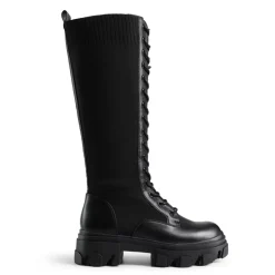 Lace Up Knee High Boots