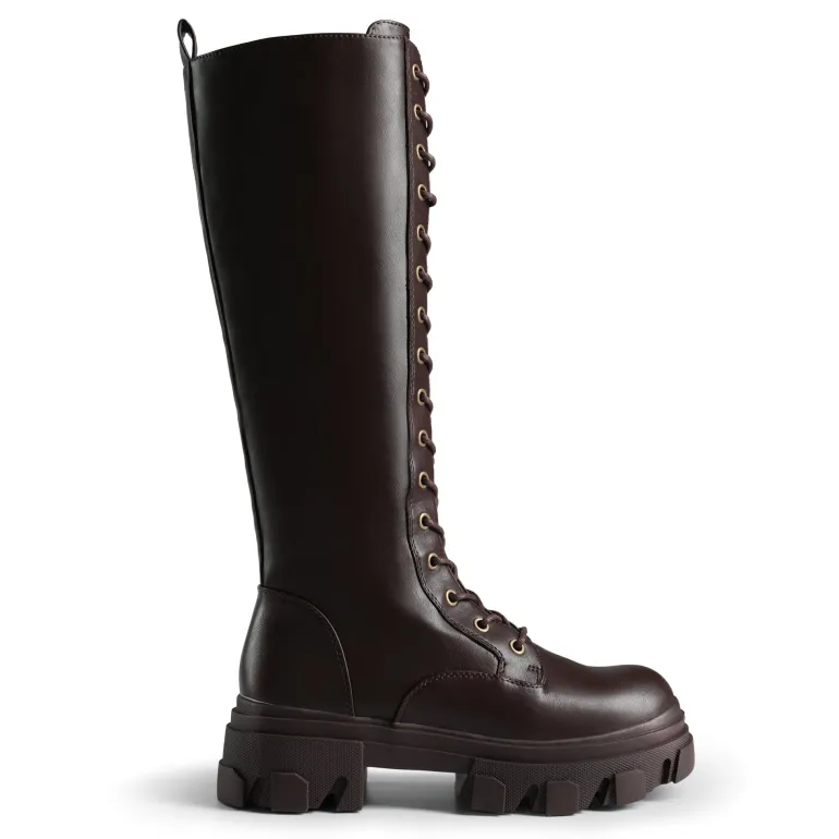 Lace Up Knee High Boots