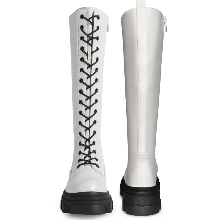 Lace Up Knee High Boots