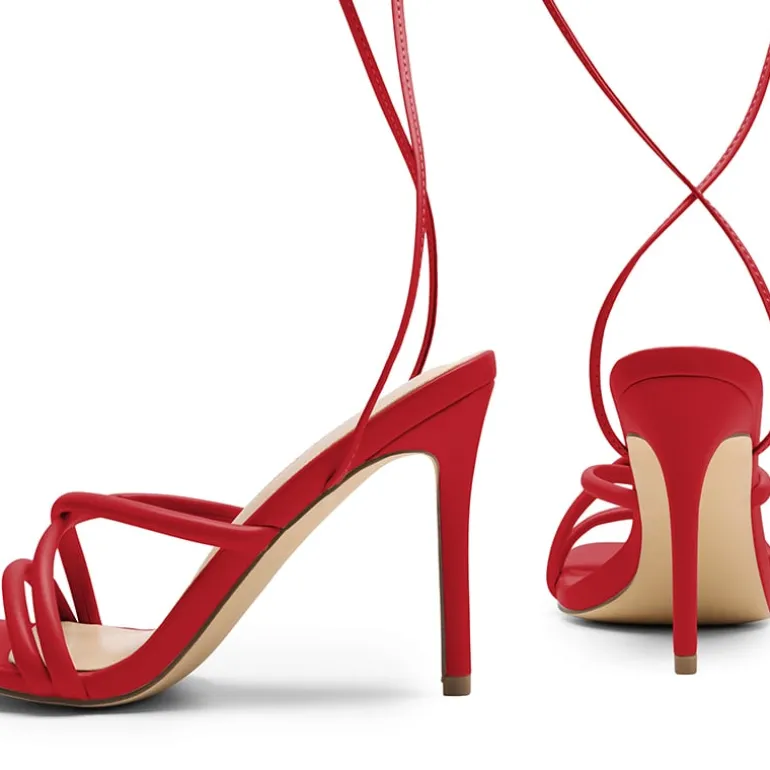 Lace Up Strappy Stilleto Sandals