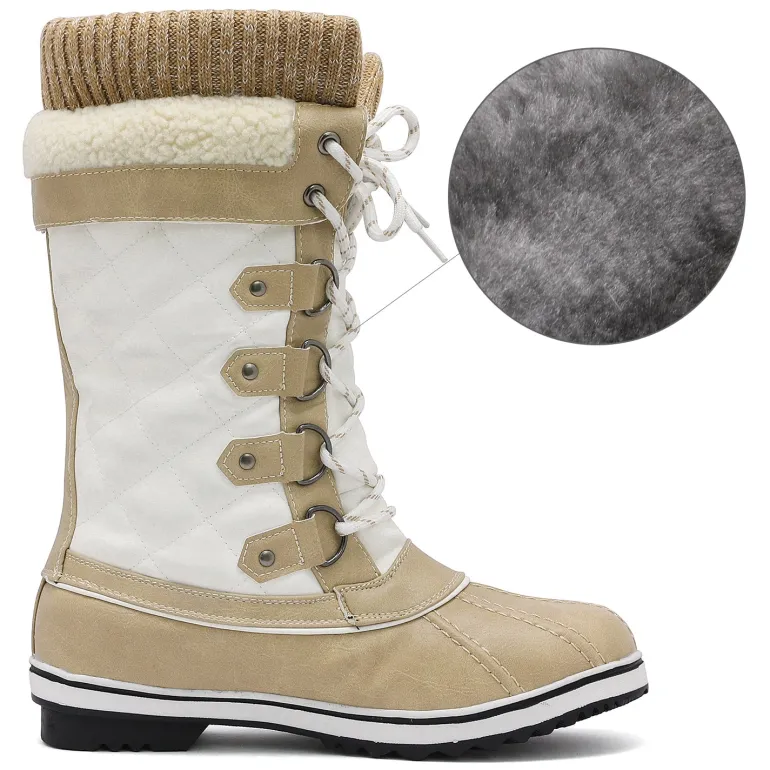 Lace Up Winter Fur Snow Boots