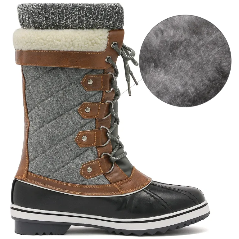 Lace Up Winter Fur Snow Boots