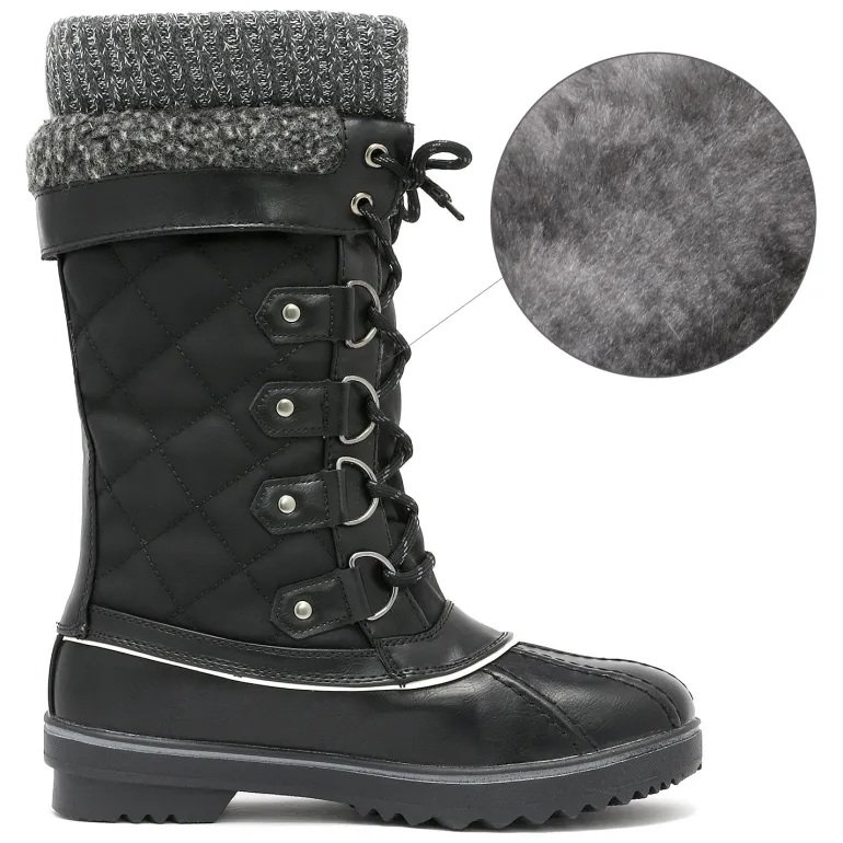Lace Up Winter Fur Snow Boots