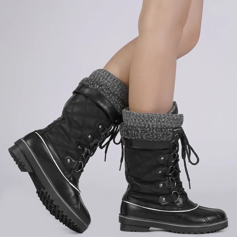 Lace Up Winter Fur Snow Boots