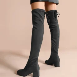Laurence Chunky Heel Thigh High Boots