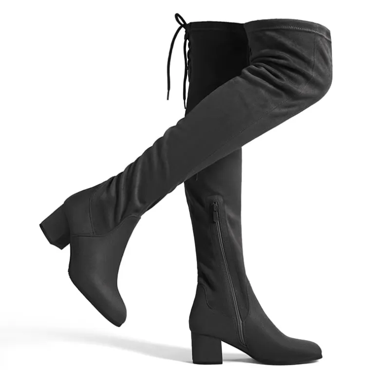 Laurence Chunky Heel Thigh High Boots