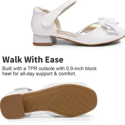Low Heel Bow Ankle Strap Sandals