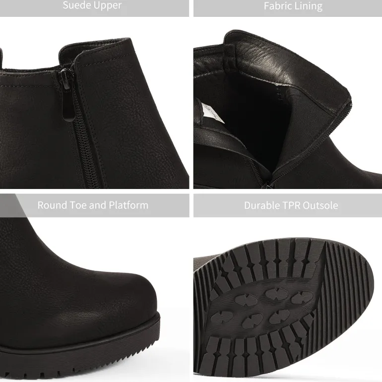 Low Heel Chunky Ankle Boots