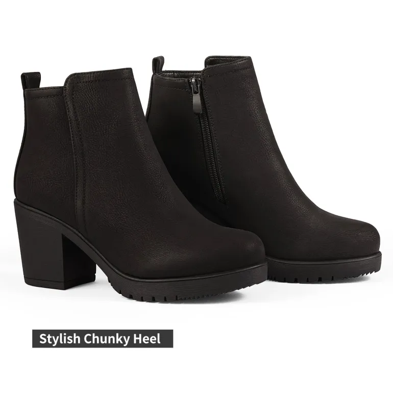 Low Heel Chunky Ankle Boots