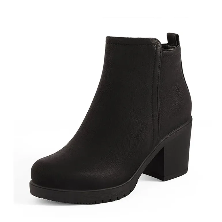 Low Heel Chunky Ankle Boots