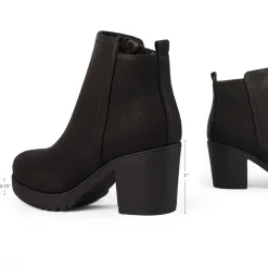 Low Heel Chunky Ankle Boots