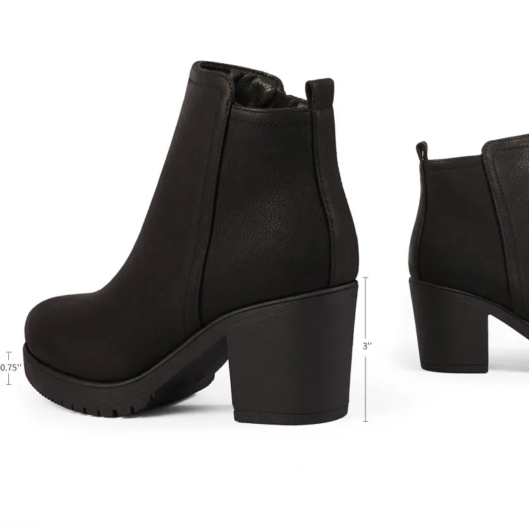 Low Heel Chunky Ankle Boots