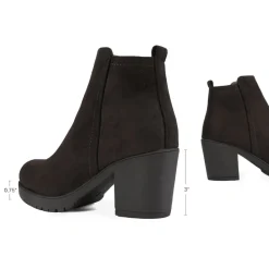 Low Heel Chunky Ankle Boots