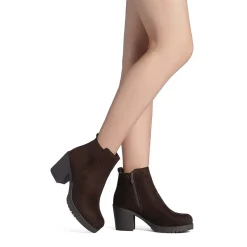 Low Heel Chunky Ankle Boots