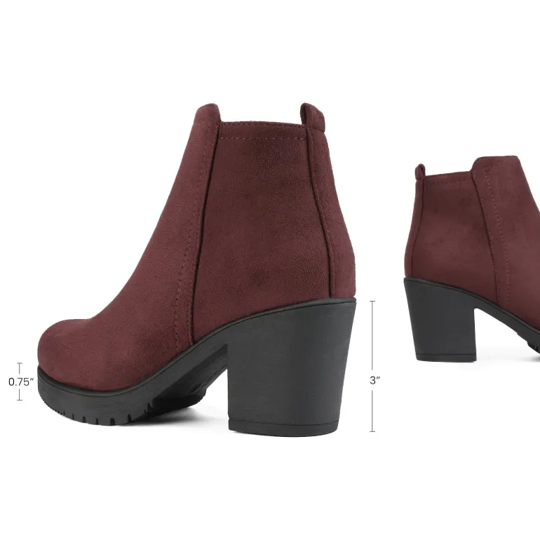 Low Heel Chunky Ankle Boots